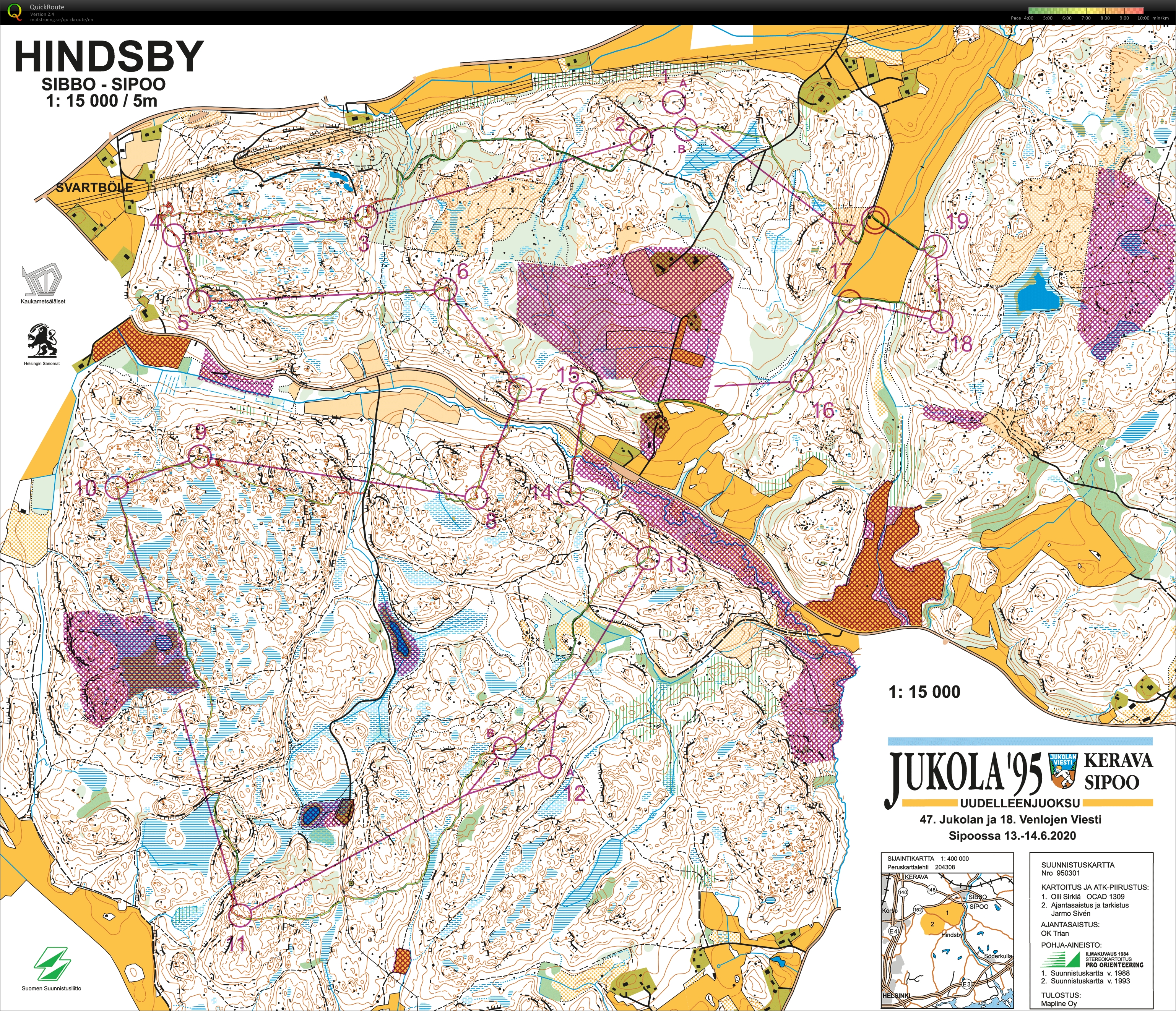 Jukola 1995 rerun (13/06/2020)