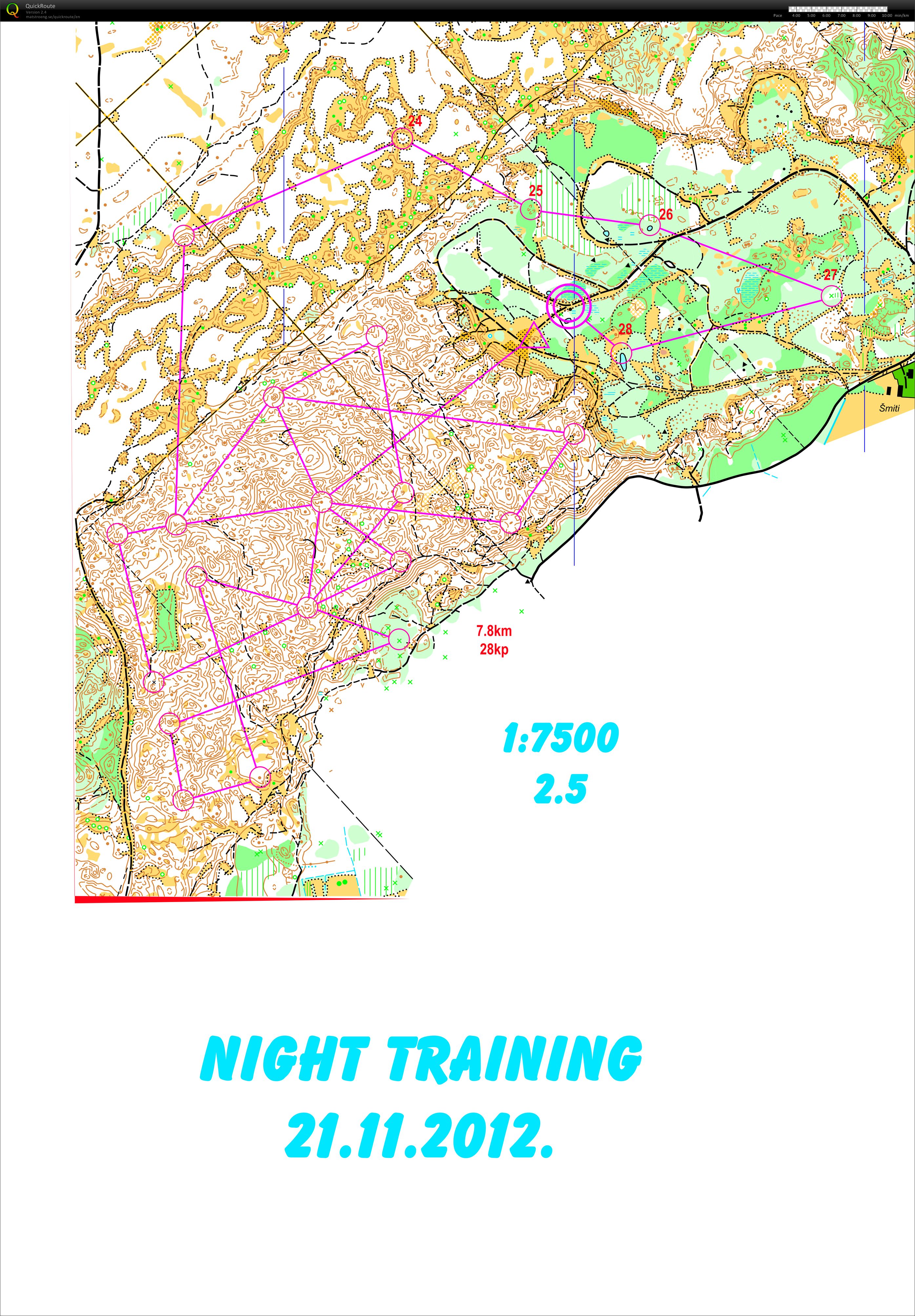 Night training - putting out controls (21/11/2012)